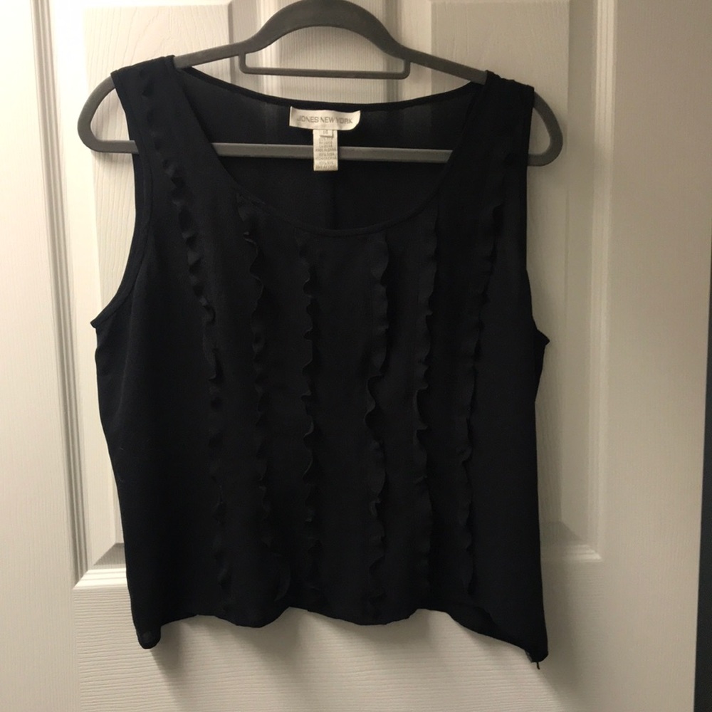 Jones New York Black Silk Sleeveless Top